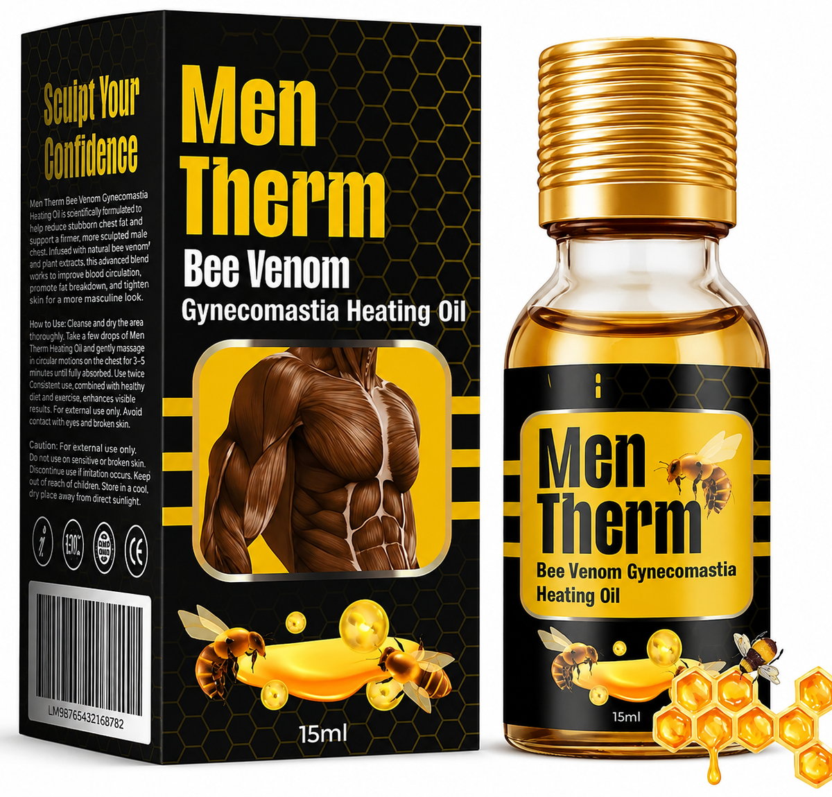Men Therm Bee Venom Heating Oil | زيت شد الصدر للرجال ١٥ مل