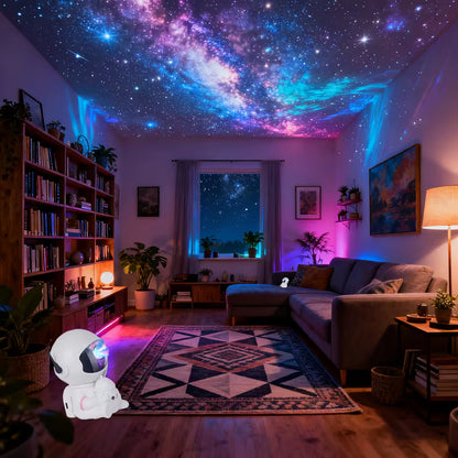 Astronaut Galaxy Star Projector LED Night Light | 360° Rotating Nebula Space Projector with Remote Control & Sleep Timer | Bedroom, Kids Room & Home Decor