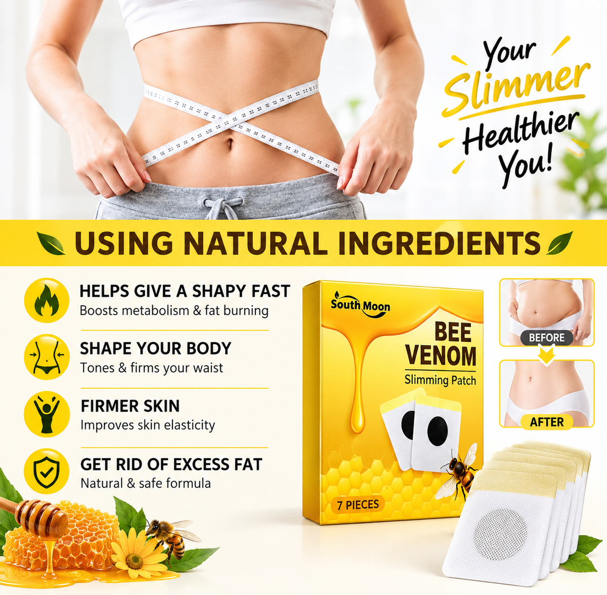 Bee Venom Slimming Patch for Waist & Body | لصقات بسم النحل لتنحيف الخصر والجسم