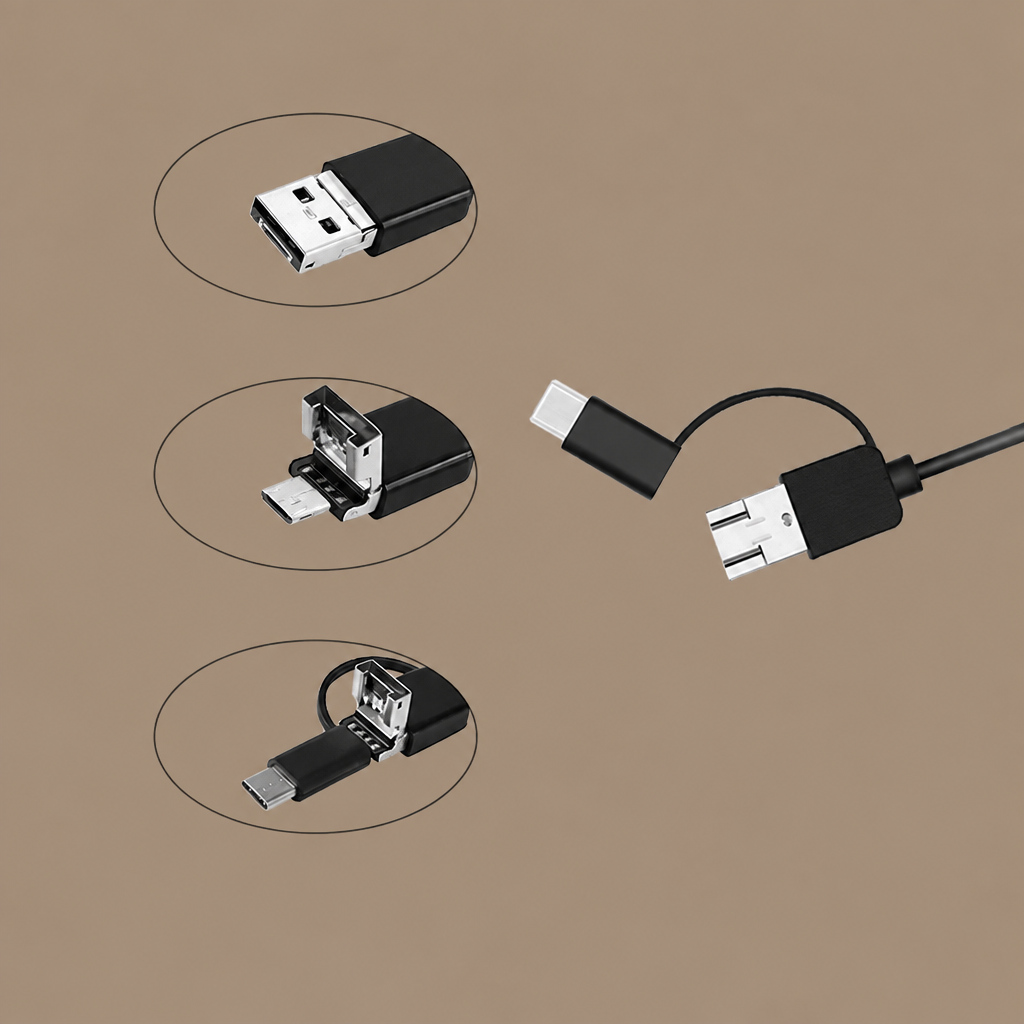 USB and Type-C connection adapters for endoscope camera